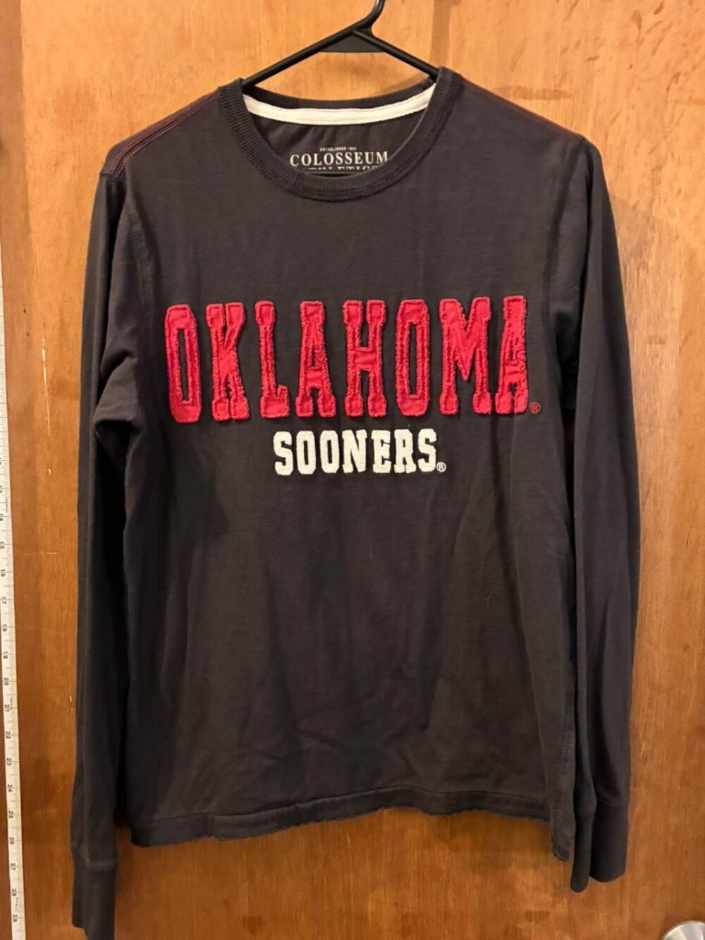 Size S - Colosseum Athletics - Gray OU Oklahoma Sooners Long Sleeve T-Shirt